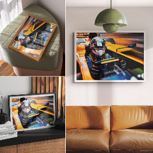 Racing car wall poster