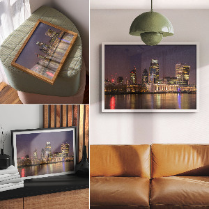 Premium wall art featuring a city landscape