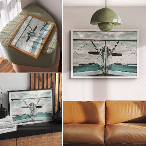 Wall poster featuring a classic airplane