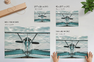 Wall poster featuring a classic airplane