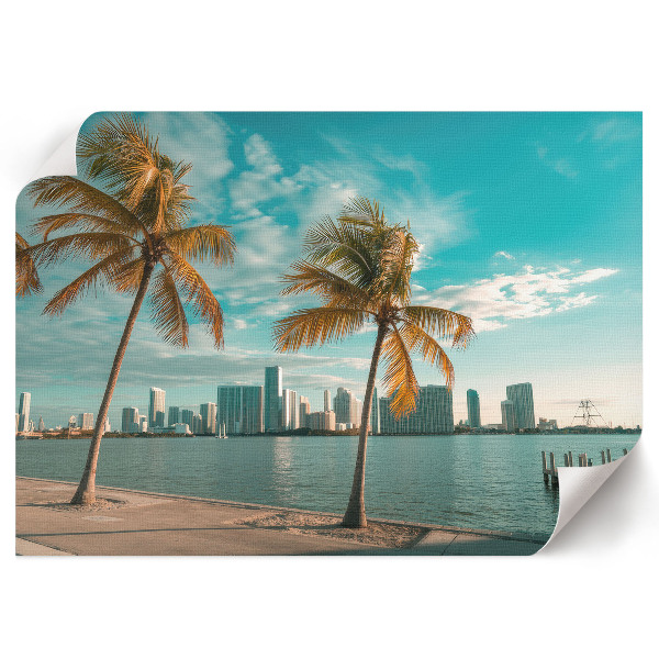 Modern wall art poster with a tropical landscape