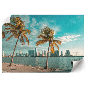 Modern wall art poster with a tropical landscape