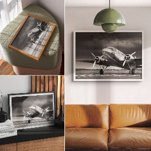 Premium wall art featuring a classic airplane