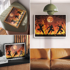 Canvas poster Night Ninjas