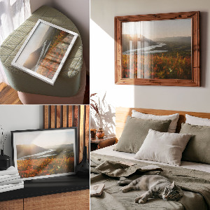 Modern wall art poster featuring a Mountain West landscape