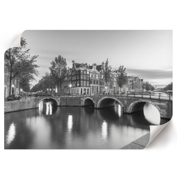 Modern wall art poster featuring a city at night