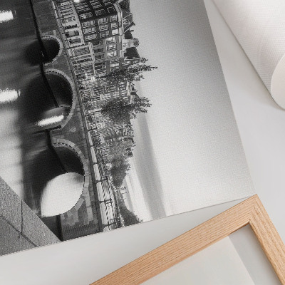 Modern wall art poster featuring a city at night