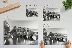 Modern wall art poster featuring a city at night