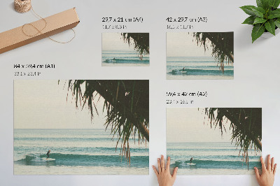 Surfer on a wave wall poster