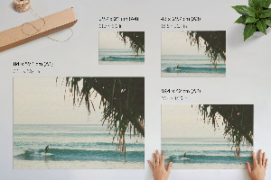 Surfer on a wave wall poster