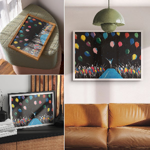 Modern wall art poster Colorful joy