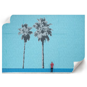Wall poster featuring two palm trees
