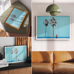 Wall poster featuring two palm trees