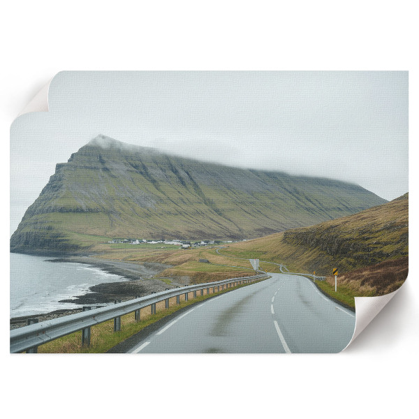 Modern wall art poster featuring a mountain road