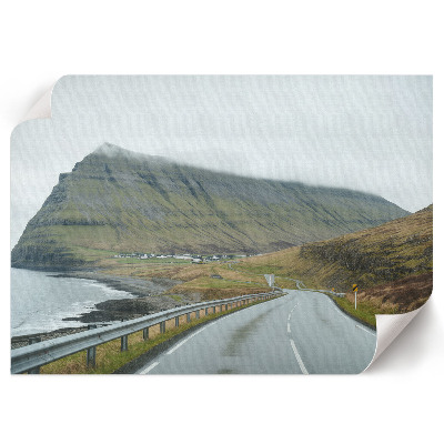 Modern wall art poster featuring a mountain road