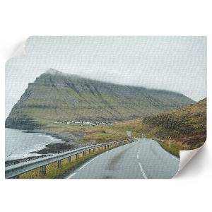 Modern wall art poster featuring a mountain road