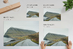Modern wall art poster featuring a mountain road