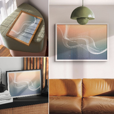 Wall poster with pastel wave design