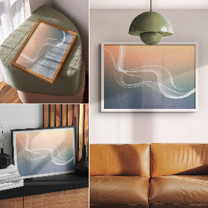 Wall poster with pastel wave design