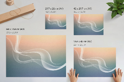 Wall poster with pastel wave design