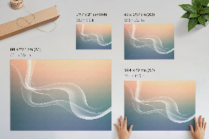 Wall poster with pastel wave design