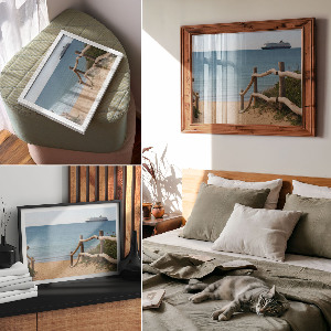 Premium wall art featuring a seaside view
