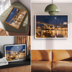 Canvas poster Night city