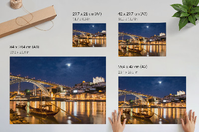 Canvas poster featuring a nighttime cityscape