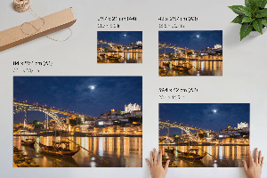 Canvas poster Night city