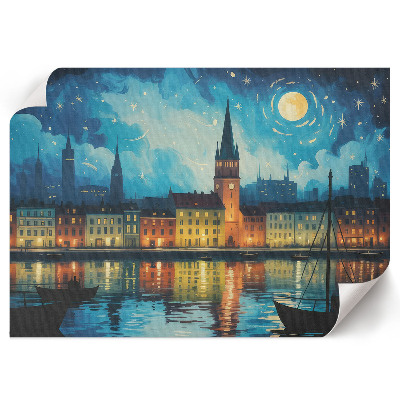 Premium wall art depicting a city at night