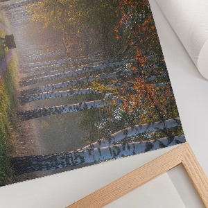 Modern wall art poster depicting a forest alley