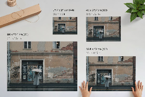 Canvas poster featuring a street scene