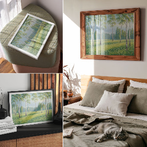 Canvas poster with an idyllic landscape