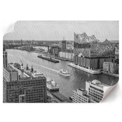 Wall poster depicting a city marina