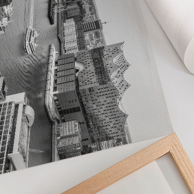 Wall poster depicting a city marina