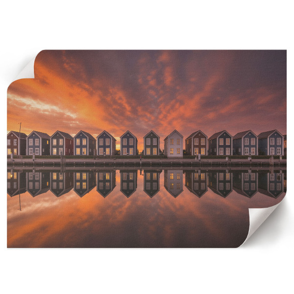 Modern wall art poster featuring West Cottages