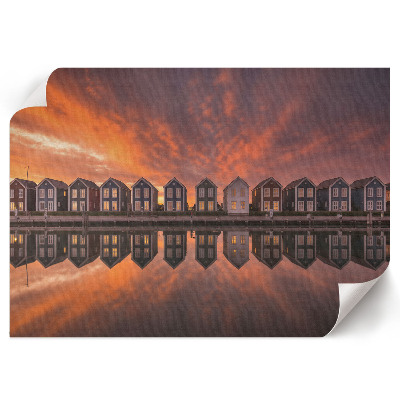 Modern wall art poster featuring West Cottages