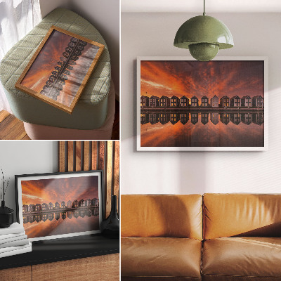 Modern wall art poster featuring West Cottages