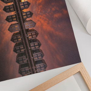 Modern wall art poster featuring West Cottages