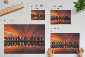 Modern wall art poster featuring West Cottages