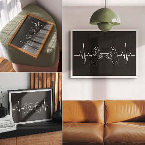 Wall poster featuring a gaming rhythm design