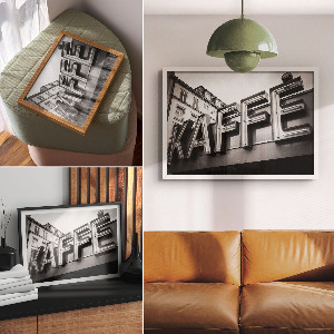 Modern neon city wall art poster