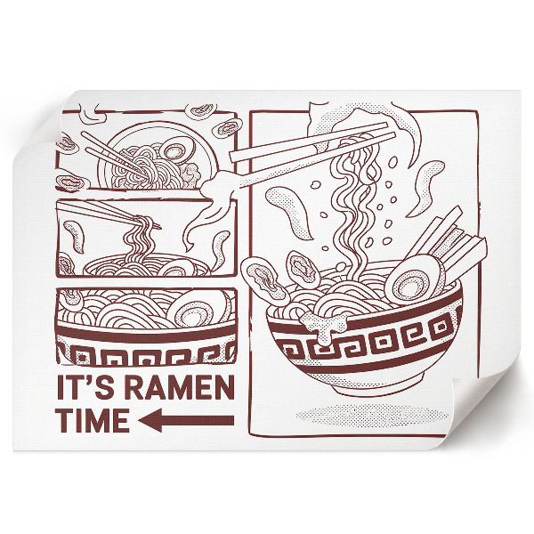 Modern wall art poster with a ramen illustration
