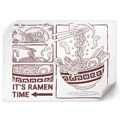 Modern wall art poster with a ramen illustration