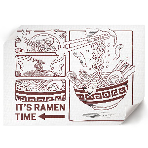Modern wall art poster with a ramen illustration