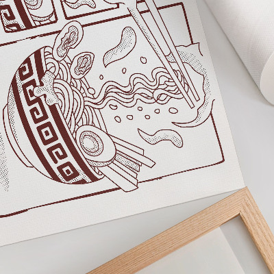 Modern wall art poster with a ramen illustration