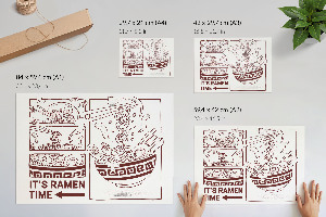 Modern wall art poster with a ramen illustration