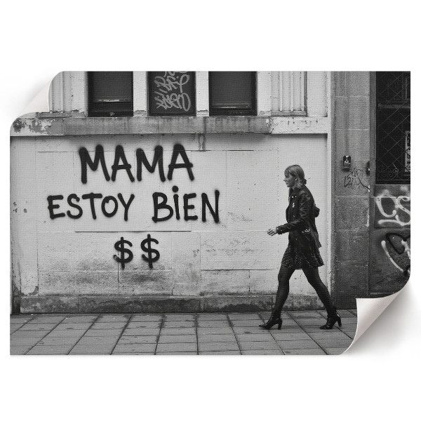 Wall poster with graffiti street artwork