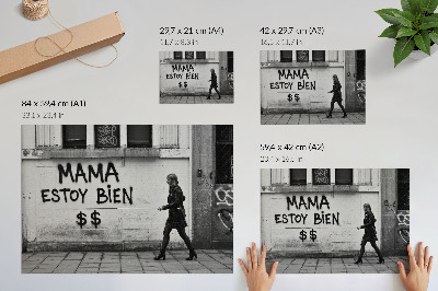 Wall poster with graffiti street artwork