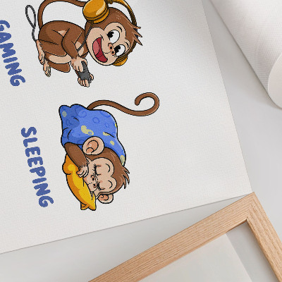 Modern wall art poster featuring funny monkeys